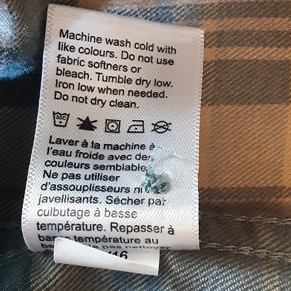 MEC Women's Plaid Button-up Collared Shirt, Beige & Green, Size Medium - Picture 14 of 14